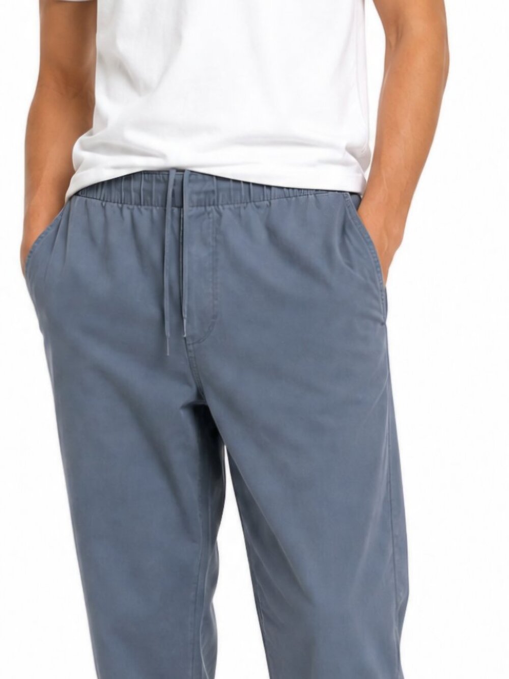 Onia cotton grey stretch drawstring pockets elastic waist pants L